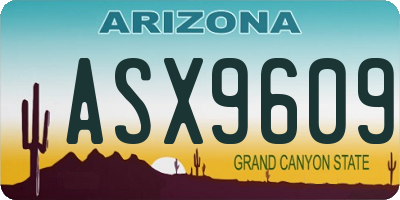 AZ license plate ASX9609