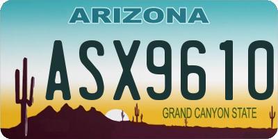 AZ license plate ASX9610