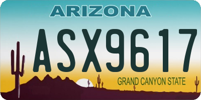 AZ license plate ASX9617