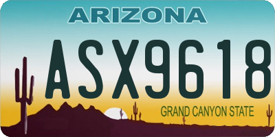 AZ license plate ASX9618