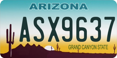 AZ license plate ASX9637