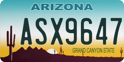 AZ license plate ASX9647