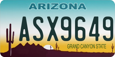AZ license plate ASX9649