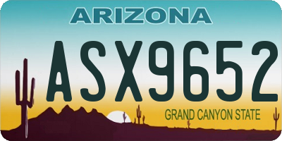 AZ license plate ASX9652