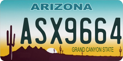 AZ license plate ASX9664