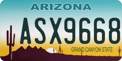 AZ license plate ASX9668