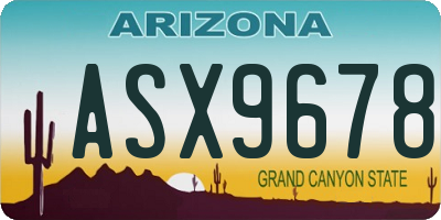 AZ license plate ASX9678
