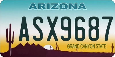 AZ license plate ASX9687