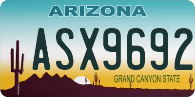 AZ license plate ASX9692