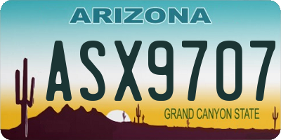 AZ license plate ASX9707