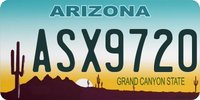 AZ license plate ASX9720