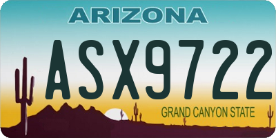 AZ license plate ASX9722