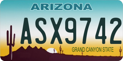 AZ license plate ASX9742