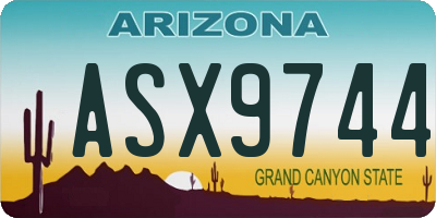 AZ license plate ASX9744