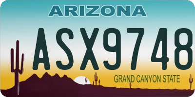 AZ license plate ASX9748