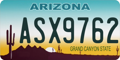 AZ license plate ASX9762