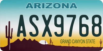 AZ license plate ASX9768