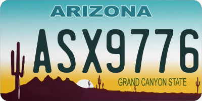 AZ license plate ASX9776