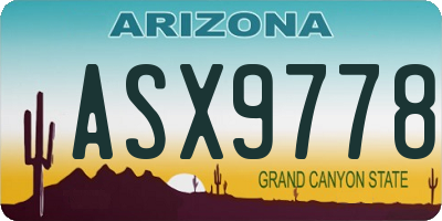 AZ license plate ASX9778