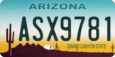 AZ license plate ASX9781