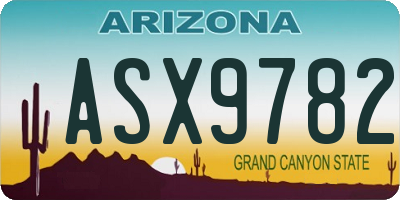 AZ license plate ASX9782