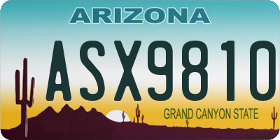 AZ license plate ASX9810
