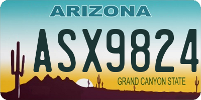 AZ license plate ASX9824
