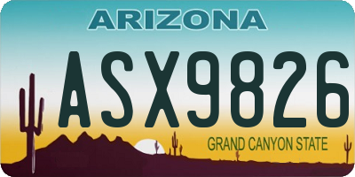 AZ license plate ASX9826
