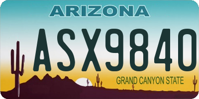 AZ license plate ASX9840