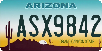 AZ license plate ASX9842