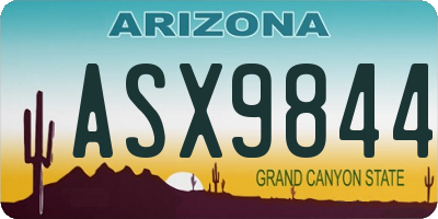 AZ license plate ASX9844