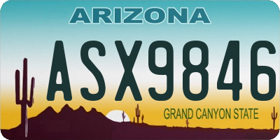 AZ license plate ASX9846