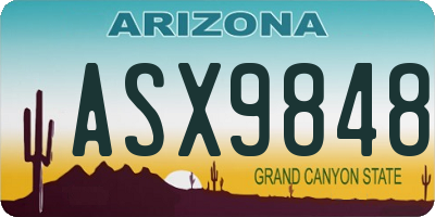 AZ license plate ASX9848