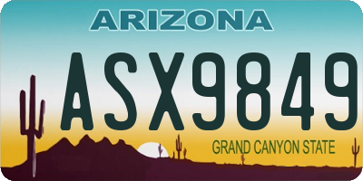 AZ license plate ASX9849