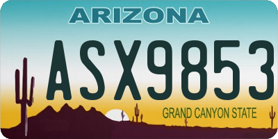 AZ license plate ASX9853