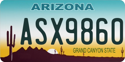 AZ license plate ASX9860