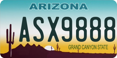 AZ license plate ASX9888