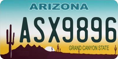 AZ license plate ASX9896