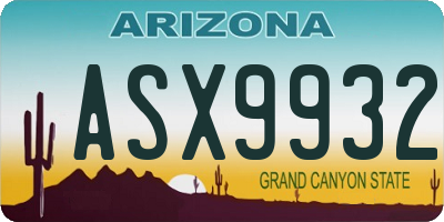 AZ license plate ASX9932