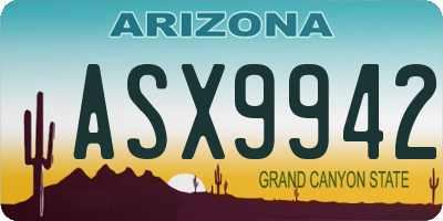 AZ license plate ASX9942