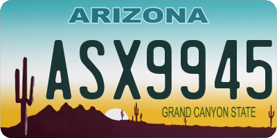AZ license plate ASX9945