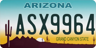 AZ license plate ASX9964