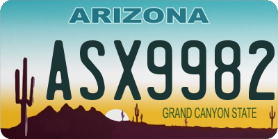 AZ license plate ASX9982