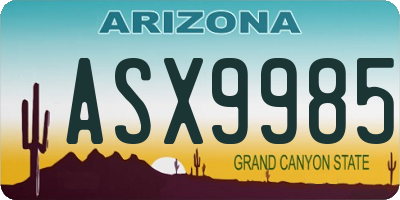 AZ license plate ASX9985