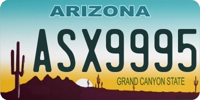AZ license plate ASX9995
