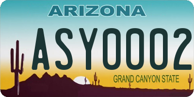 AZ license plate ASY0002