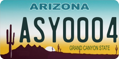 AZ license plate ASY0004