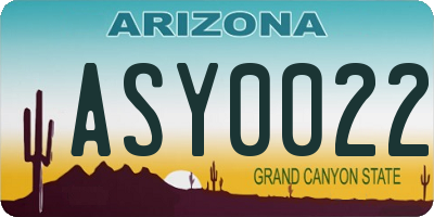 AZ license plate ASY0022