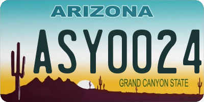 AZ license plate ASY0024
