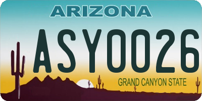 AZ license plate ASY0026